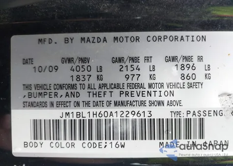 2010 Mazda Mazda3 S Sport из США, поврежденный, VIN JM1BL1H60A1229613